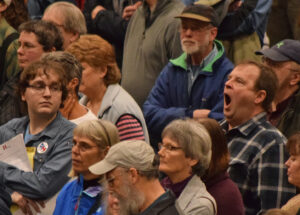 Audience member yawning