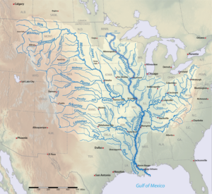 Map of the mississippi River watershed