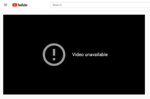 Screenshot of youtube saying "video unavailable"