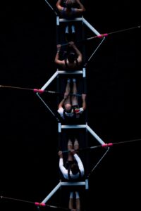 Rowers in a boat, seen from above