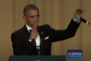 President obama dropping the mic