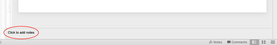 Shows location of notes pane in PowerPoint