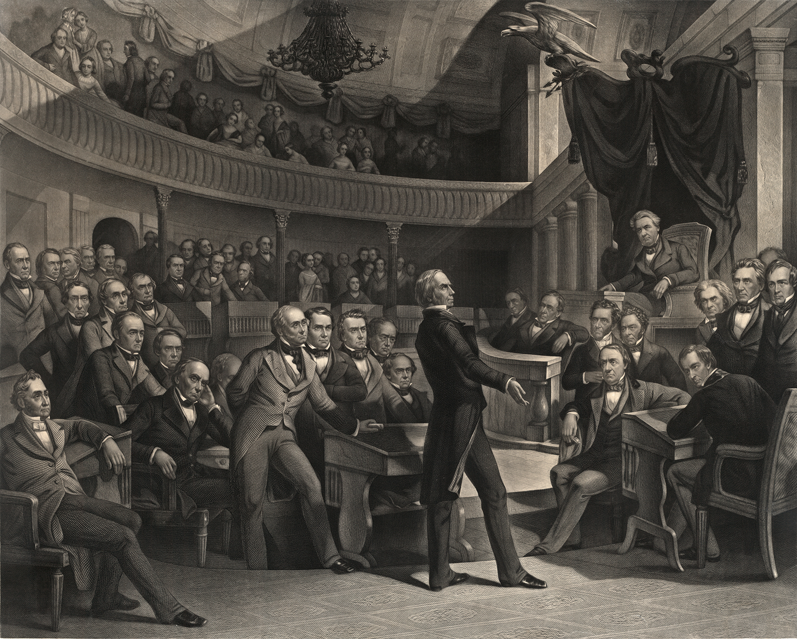 Henry Clay speaking in front of Congress.