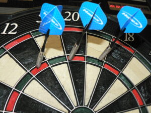 Darts in a dartboard