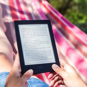 Reading an ebook in a hammock