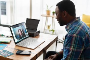 Two people on a one-on-one video call