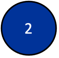 A somewhat dark blue circle with the number 2 in it