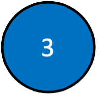 A light blue circle with the number 3 in it
