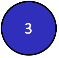 A bright indigo circle with the number 3 in it