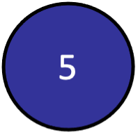 A dark indigo circle with the number 5 in it