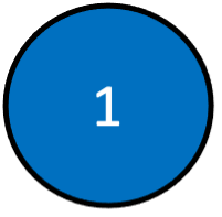 A blue circle with the number 1 in it