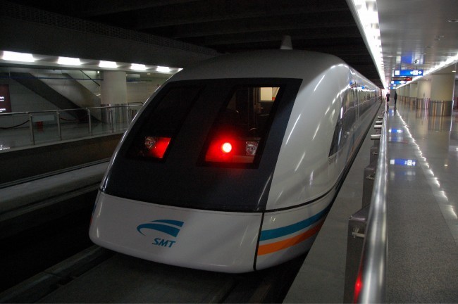 The Shanghai Maglev train.