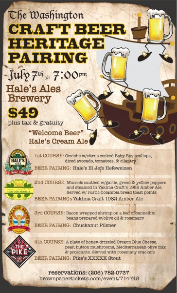 WA Craft Beer Heritage Pairing