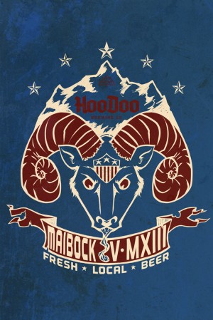 Limited Edition Tshirt design for HooDoo's Maibock release by local artist Lucas Elliot.