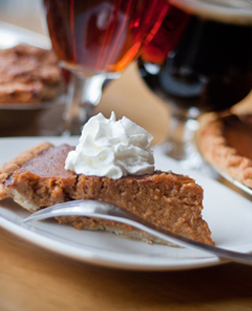 Sweet potato pie and beer