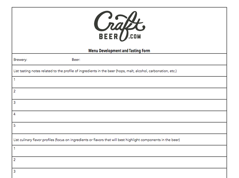 Menu Development Form