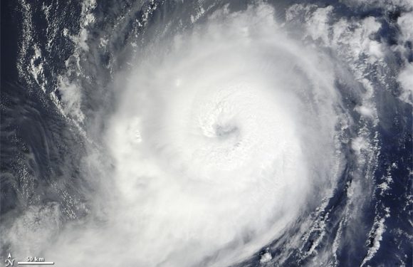 view of hurricane from space