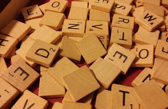 Scrabble Tile letters in a pile