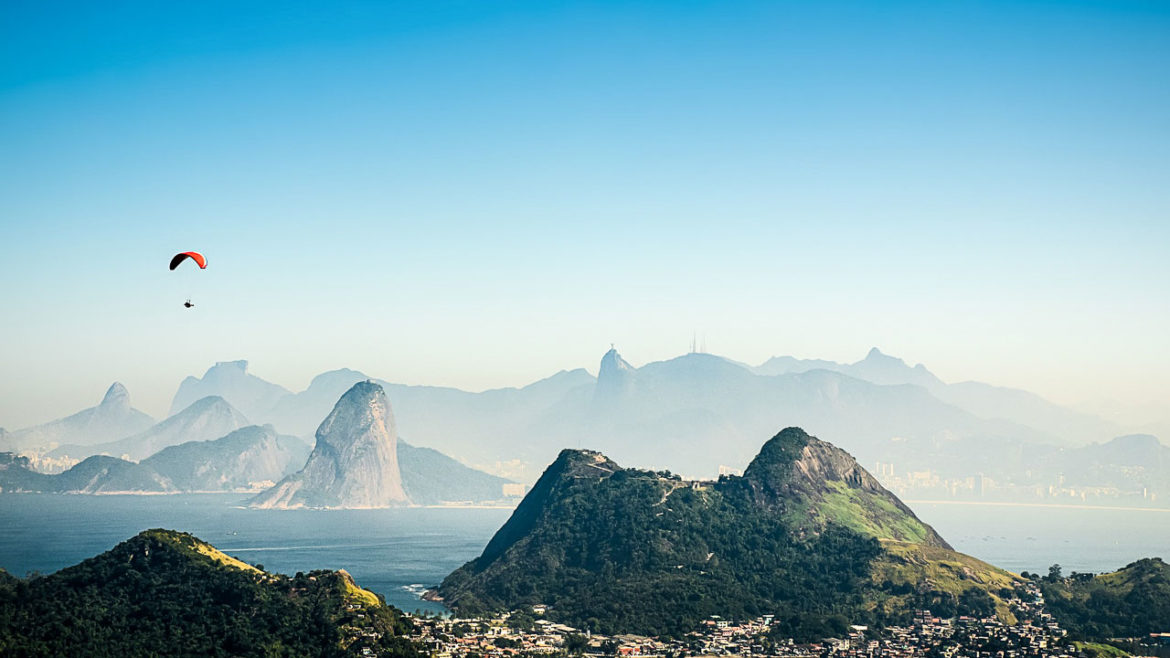 Paragliding over the hills of Rio de Janeiro