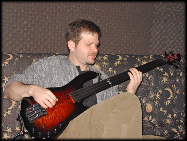 Bass player Nick Donato stopped by for a session
