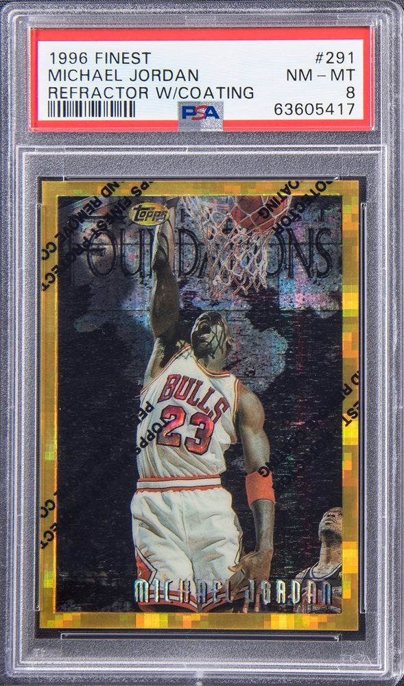 Michael jordan refractor finest ジョーダン　レア 1996 Finest Gold Refractors With Coating Michael Jordan #291