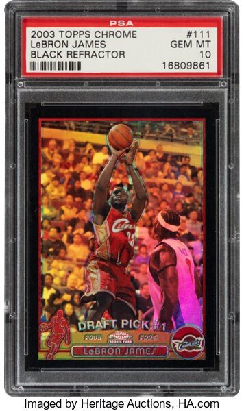 2003 lebron james topps chrome refractor