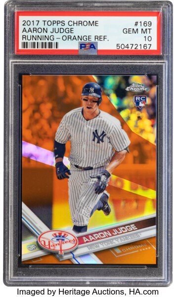 ゲームセンター・ゲームカード 2017 Topps Chrome Aaron Judge RC PSA Auction Prices Realized Baseball Cards 2017 TOPPS CHROME Aaron Judge