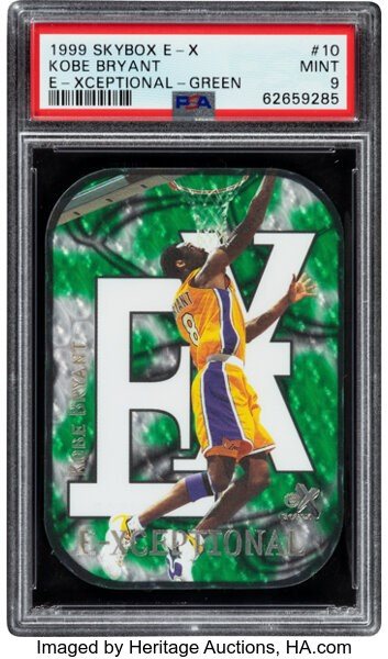 NBAカード E-xceptional kobe bryant green 1999/00 Skybox E-X E-Xceptional Green Kobe Bryant 335/500