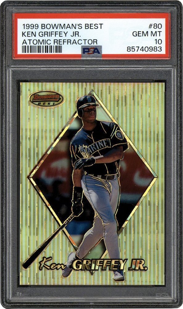 その他 KEN GRIFFEY Jr. BOWMAN  ATOMIC REFRACTOR 1989 Ken Griffey Jr. Blue Sapphire Refractor Bowman PSA 9