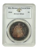 1844 $1 (Regular Strike) Liberty Seated Dollar - PCGS CoinFacts