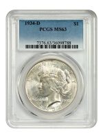 1934-D $1 PCGS MS64 (VAM-3, DD Obv, Med D), MS64 - PCGS Auction Prices
