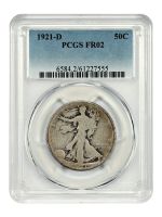 1921-D 50C (Regular Strike) Walking Liberty Half Dollar - PCGS