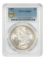 1887 Morgan Silver Dollar - PCGS MS63 - Certified & Graded, Flashy
