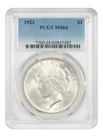 1923 Peace Silver Dollar. PCGS MS63, MS63 - PCGS Auction Prices