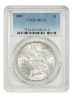 1887 Morgan Silver Dollar - PCGS MS63 - Certified & Graded, Flashy