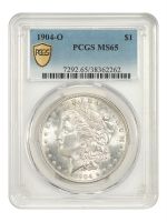 1904-O MORGAN DOLLAR - SILVER - PCGS SLABBED - MS63, MS63 - PCGS