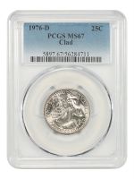1976-D 25C Doubled Die Obverse, FS-102, MS66 PCGS. PCGS Population