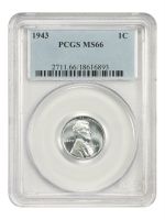 1943 P LINCOLN STEEL CENT Pcgs MS66 UNC MS 66 WHEAT PENNY