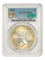 1923 Peace Silver Dollar. VAM-1A2. Top 50 Variety. Whisker Jaw and