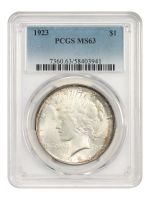1923 Peace Silver Dollar. PCGS MS63, MS63 - PCGS Auction Prices