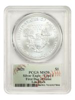 Silver Eagles, 2021 Silver Eagle - Type 1 (Legends) MS $1 - PCGS