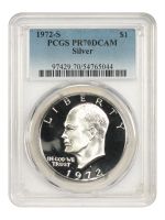 1972-S $1 Silver, CAM (Proof) Ike Dollar - PCGS CoinFacts