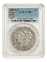 1889年 MORGAN SILVER DOLLAR アメリカPCGS MS63 1889-CC Morgan Silver Dollar. MS-63 (PCGS). CAC., MS63 - PCGS