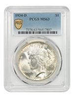 1934-D $1 (Regular Strike) Peace Dollar - PCGS CoinFacts