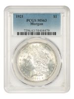 1921 Morgan Silver Dollar MS63, MS63 - PCGS Auction Prices