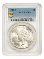 1934-S $1 (Regular Strike) Peace Dollar - PCGS CoinFacts