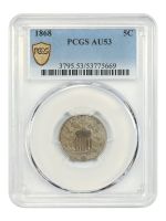 1868 5C Rev of 1868, FS-906 (Regular Strike) Shield Nickel - PCGS
