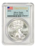 2012 $1 Silver Eagle First Strike (Regular Strike) Silver Eagles