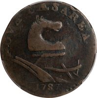 1787 NJ 1/2P Trident Shield, Maris 64-t Small Planchet, BN