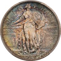 1917-D 25C Type 1 (Regular Strike) Standing Liberty Quarter - PCGS